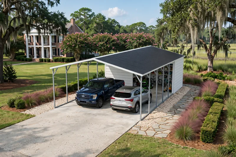 Illustrative Carport & Storage Combos