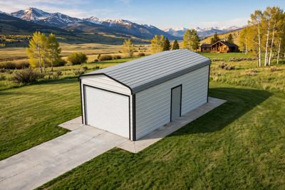 12 × 25 one-car garage: computer render