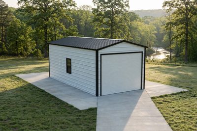 12 × 25 one-car garage: computer render