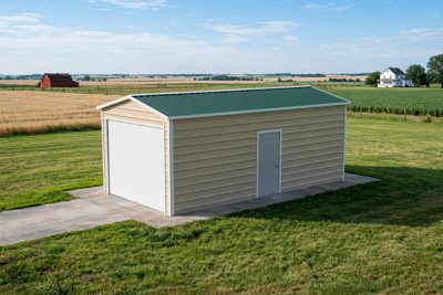 12 × 25 one-car garage: computer render