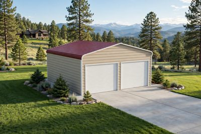 24 × 25 two-car garage: computer render