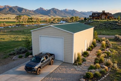 18 × 30 tall garage: computer render