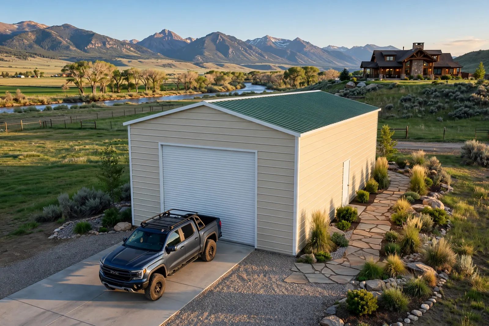 18 × 30 tall garage: computer render