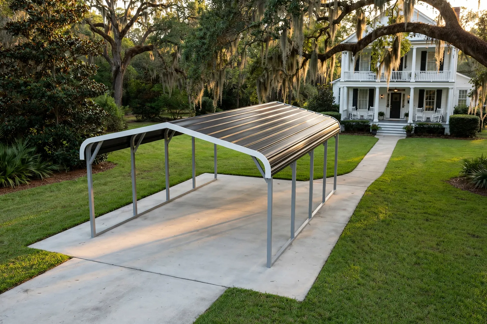 12 × 20 one-car carport: computer render