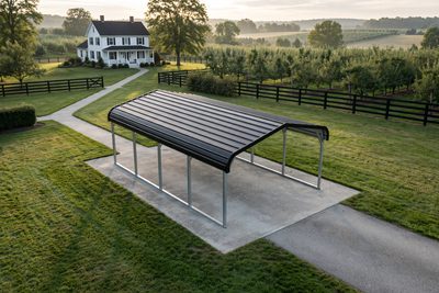 12 × 20 one-car carport: computer render