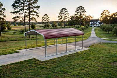 12 × 20 one-car carport: computer render