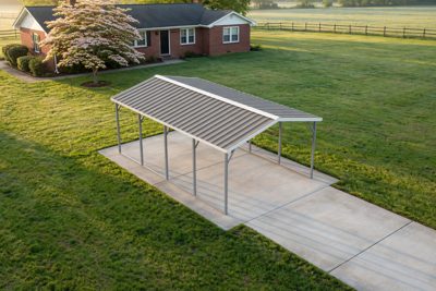 12 × 20 one-car carport: computer render