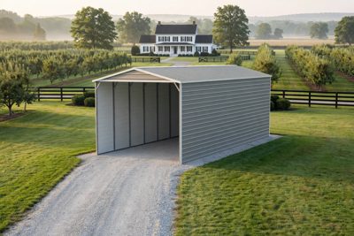 18 × 45 RV port with closed sides: computer render