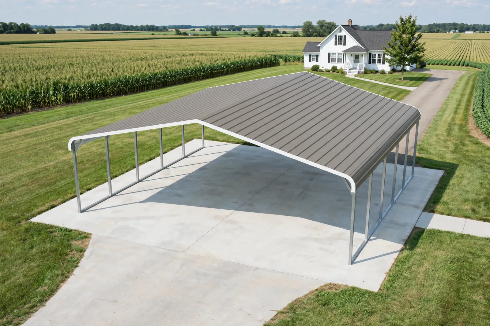 30 × 25 three-car carport: computer render