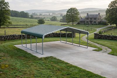 24 × 25 two-car carport: computer render