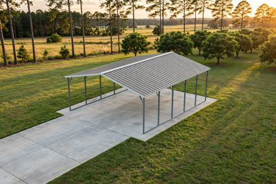 24 × 25 two-car carport: computer render